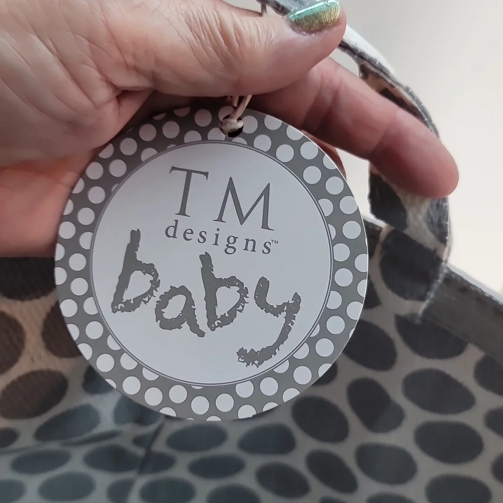 Taylor Madison Designs Gray Polka Dot & Giraffe Fabric Basket
